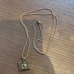 Camera Pendant Necklace - Gold Tone